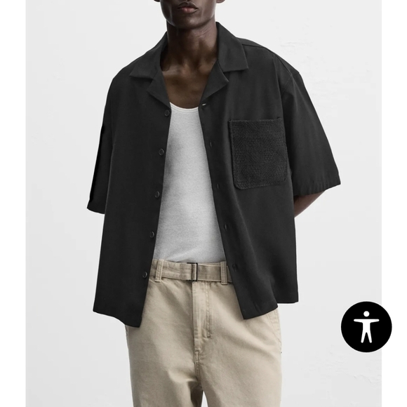 Zara Other - Zara Navy Blue Button-Up Shirt SZ.S NWT